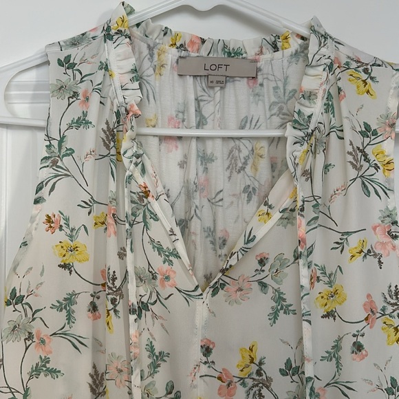 Loft Floral Blouse Tank Top XS - Picture 2 of 4